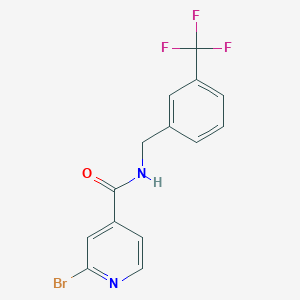 molecular formula C14H10BrF3N2O B8494582 4-Pyridinecarboxamide, 2-bromo-N-[[3-(trifluoromethyl)phenyl]methyl]- 