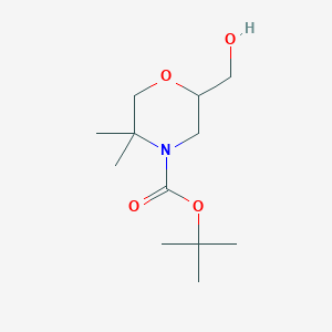 molecular formula C12H23NO4 B8494679 Tert-butyl 2-(hydroxymethyl)-5,5-dimethylmorpholine-4-carboxylate 