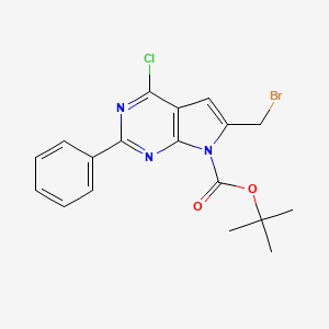 6-Bromomethyl-4-chloro-2-phenylpyrrolo[2,3-d]pyrimidine-7-carboxylic acid tert-butyl ester