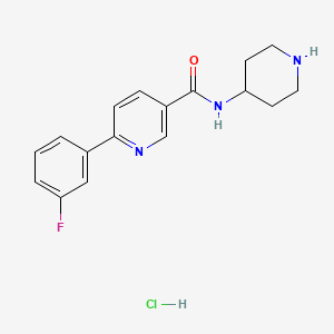 molecular formula C17H19ClFN3O B8494788 6-(3-fluorophenyl)-N-(piperidin-4-yl)nicotinamide hydrochloride 