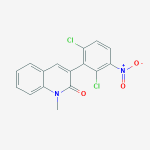 molecular formula C16H10Cl2N2O3 B8494807 2(1h)-Quinolinone,3-(2,6-dichloro-3-nitrophenyl)-1-methyl- 