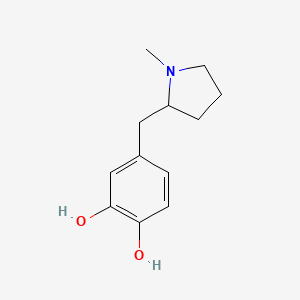 molecular formula C12H17NO2 B8494827 2-(3,4-Dihydroxybenzyl)-1-methylpyrrolidine 