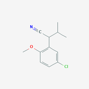 molecular formula C12H14ClNO B8494834 2-Methoxy-5-chloro-alpha-isopropylbenzyl cyanide 