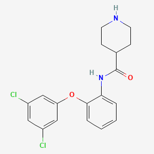 molecular formula C18H18Cl2N2O2 B8494838 N-[2-(3,5-Dichlorophenoxy)phenyl]piperidine-4-carboxamide CAS No. 919117-87-6