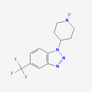 molecular formula C12H13F3N4 B8494955 1H-Benzotriazole, 1-(4-piperidinyl)-5-(trifluoromethyl)- 