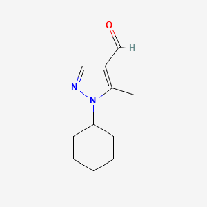 molecular formula C11H16N2O B8495047 1-Cyclohexyl-5-methyl-1H-pyrazole-4-carbaldehyde 