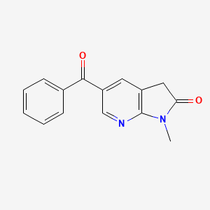 molecular formula C15H12N2O2 B8495071 1-Methyl-5-benzoyl-1H-pyrrolo[2,3-b]pyridin-2(3H)-one 