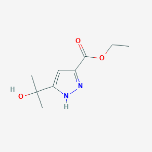 molecular formula C9H14N2O3 B8495093 Ethyl 5-(2-hydroxypropan-2-yl)-1H-pyrazole-3-carboxylate 