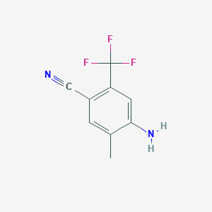 molecular formula C9H7F3N2 B8495116 4-Amino-5-methyl-2-(trifluoromethyl)benzonitrile 