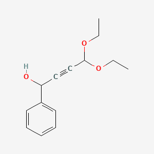 molecular formula C14H18O3 B8495136 4,4-Diethoxy-1-phenyl-but-2-yn-1-ol 