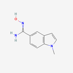 molecular formula C10H11N3O B8495207 N-hydroxy-1-methyl-1H-indole-5-carboximidamide 