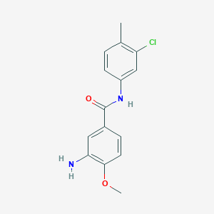 molecular formula C15H15ClN2O2 B8495230 3-Amino-4-methoxy-N-(3-chloro-4-methylphenyl)-benzamide 