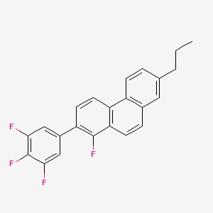 molecular formula C23H16F4 B8495232 1-Fluoro-7-propyl-2-(3,4,5-trifluorophenyl)phenanthrene CAS No. 326795-86-2