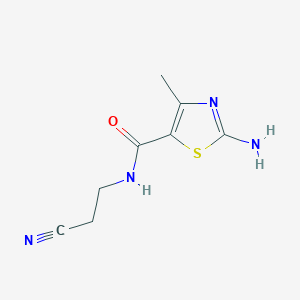 molecular formula C8H10N4OS B8495253 2-amino-N-(2-cyanoethyl)-4-methylthiazole-5-carboxamide 