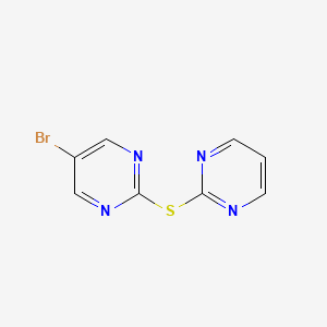 molecular formula C8H5BrN4S B8495286 2-(Pyrimidin-2-yl)thio-5-bromopyrimidine 