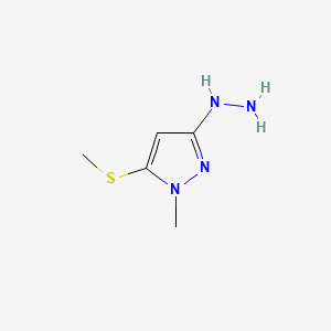 molecular formula C5H10N4S B8495316 3-Hydrazino-1-methyl-5-methylmercaptopyrazole 