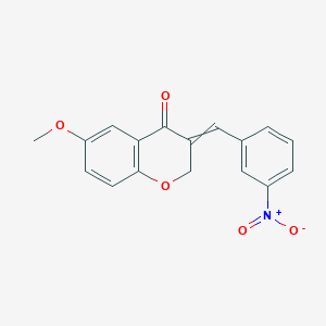 molecular formula C17H13NO5 B8495320 6-Methoxy-3-(3-nitrobenzylidene)-chroman-4-one 