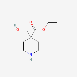 molecular formula C9H17NO3 B8495344 4-Hydroxymethylpiperidine-4-carboxylic acid ethyl ester 