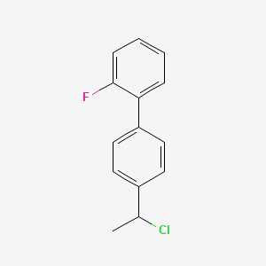 molecular formula C14H12ClF B8495379 4'-(1-Chloroethyl)-2-fluoro-1,1'-biphenyl CAS No. 53588-04-8