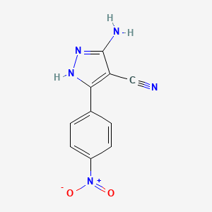 molecular formula C10H7N5O2 B8495408 5-amino-3-(4-nitrophenyl)-1H-pyrazole-4-carbonitrile 