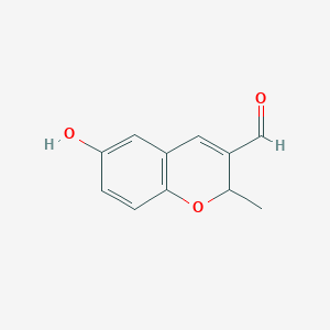 molecular formula C11H10O3 B8495436 6-hydroxy-2-methyl-2H-1-benzopyran-3-carboxaldehyde 