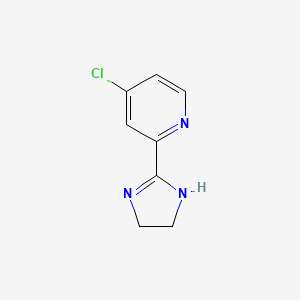 molecular formula C8H8ClN3 B8495454 4-chloro-2-(4,5-dihydro-1H-imidazol-2-yl)pyridine 