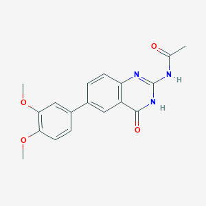 molecular formula C18H17N3O4 B8495470 2-Acetamido-6-(3,4-dimethoxyphenyl)-4-hydroxy-quinazoline 