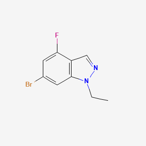 molecular formula C9H8BrFN2 B8495478 6-bromo-1-ethyl-4-fluoro-1H-indazole 