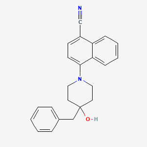 molecular formula C23H22N2O B8495619 4-(4-Benzyl-4-hydroxypiperidin-1-yl)naphthalene-1-carbonitrile CAS No. 870889-10-4