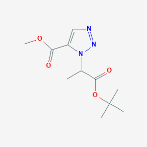 molecular formula C11H17N3O4 B8495639 methyl 3-[1-[(2-methylpropan-2-yl)oxy]-1-oxopropan-2-yl]triazole-4-carboxylate 