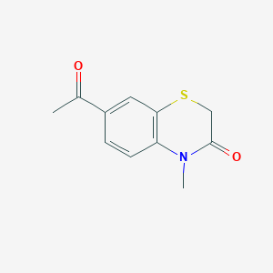 molecular formula C11H11NO2S B8495647 4-methyl-7-acetyl-2,3-dihydro-4H-1,4-benzothiazin-3-one 