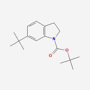 1h-Indole-1-carboxylic acid,6-(1,1-dimethylethyl)-2,3-dihydro-,1,1-dimethylethyl ester