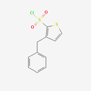 molecular formula C11H9ClO2S2 B8495676 2-Chlorosulfonyl-3-benzylthiophene 