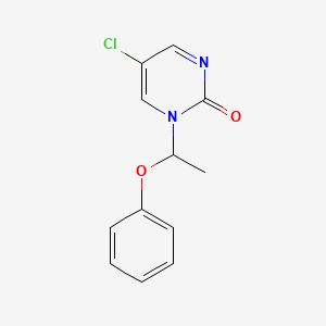 molecular formula C12H11ClN2O2 B8495699 5-Chloro-1-(1-phenoxyethyl)pyrimidin-2(1H)-one CAS No. 83768-08-5
