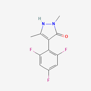 molecular formula C11H9F3N2O B8495729 1,3-Dimethyl-4-(2,4,6-trifluorophenyl)-1H-pyrazol-5-ol 