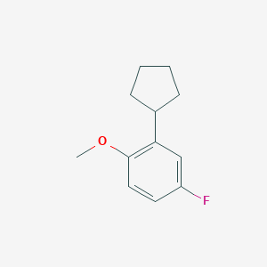 molecular formula C12H15FO B8495767 2-Cyclopentyl-4-fluoro-1-methoxybenzene 