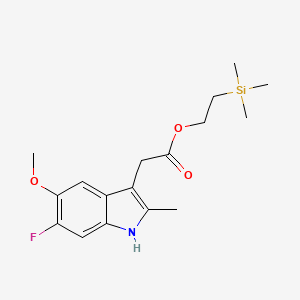 molecular formula C17H24FNO3Si B8495785 2-(Trimethylsilyl)ethyl 2-(6-fluoro-5-methoxy-2-methyl-1H-indol-3-yl)acetate 