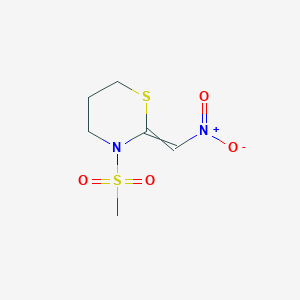 molecular formula C6H10N2O4S2 B8495870 3-(Methanesulfonyl)-2-(nitromethylidene)-1,3-thiazinane CAS No. 88427-98-9