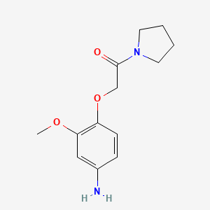 molecular formula C13H18N2O3 B8495996 2-(4-Amino-2-methoxyphenoxy)-1-(pyrrolidin-1-yl)ethanone 