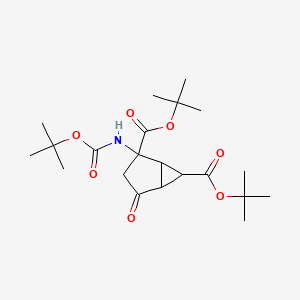 molecular formula C21H33NO7 B8496036 (1S,2S,5R,6R)-di-tert-butyl 2-(tert-butoxycarbonyl)-4-oxobicyclo[3.1.0]hexane-2,6-dicarboxylate 