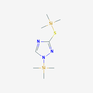 molecular formula C8H19N3SSi2 B8496083 1-(Trimethylsilyl)-3-[(trimethylsilyl)sulfanyl]-1H-1,2,4-triazole CAS No. 81589-04-0