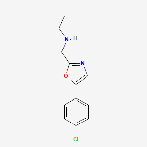 molecular formula C12H13ClN2O B8496100 2-Ethylaminomethyl-5-(4-chlorophenyl) oxazole 