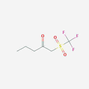 molecular formula C6H9F3O3S B8496102 1-(Trifluoromethanesulfonyl)pentan-2-one CAS No. 61286-70-2