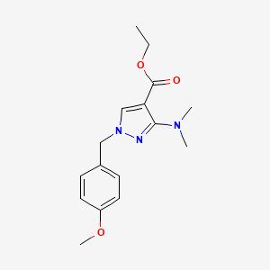 molecular formula C16H21N3O3 B8496162 ethyl 3-(dimethylamino)-1-(4-methoxybenzyl)-1H-pyrazole-4-carboxylate 