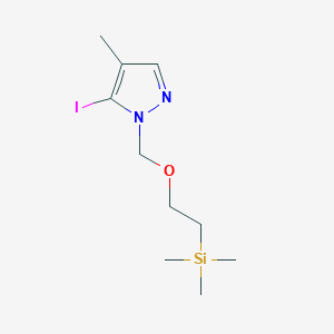 molecular formula C10H19IN2OSi B8496203 5-Iodo-4-methyl-1-((2-(trimethylsilyl)ethoxy)methyl)-1H-pyrazole 