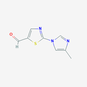 molecular formula C8H7N3OS B8496260 2-(4-methyl-1H-imidazol-1-yl)-1,3-thiazole-5-carbaldehyde 