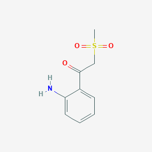 molecular formula C9H11NO3S B8496279 1-(2-Aminophenyl)-2-(methylsulfonyl)ethanone 