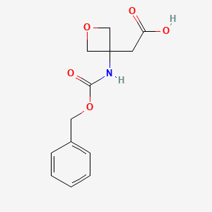 molecular formula C13H15NO5 B8496291 2-(3-{[(benzyloxy)carbonyl]amino}oxetan-3-yl)acetic acid 