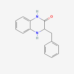 molecular formula C15H14N2O B8496293 1,2,3,4-Tetrahydro-3-oxo-2-phenylmethyl-quinoxaline 