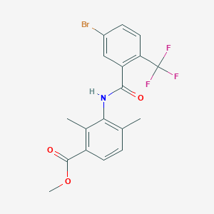 molecular formula C18H15BrF3NO3 B8496301 Methyl 3-[[5-bromo-2-(trifluoromethyl)benzoyl]amino]-2,4-dimethyl-benzoate 